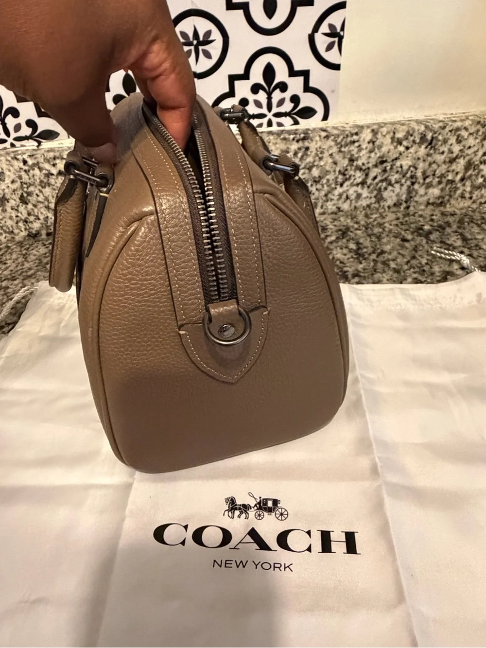 Coach structured pebbled
